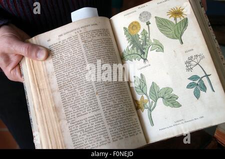 Italien, Universität der gastronomischen Wissenschaften, Zentrum von Pollenzo (Cuneo), Sammlung von alten Kochbüchern Stockfoto