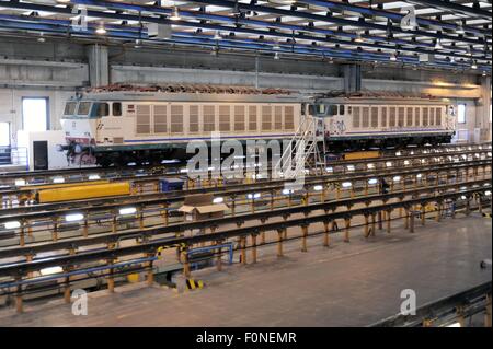 Trenord, Regionalbahnen der Lombardei (Italien), Depot und Werkstätten der Milano Fiorenza Stockfoto