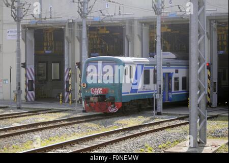 Trenord, Regionalbahnen der Lombardei (Italien), Depot und Werkstätten der Milano Fiorenza Stockfoto