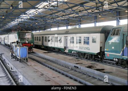 Trenord, Regionalbahnen der Lombardei (Italien), Depot und Werkstätten der Milano Fiorenza Stockfoto