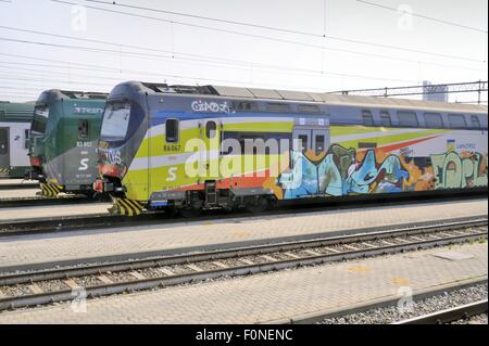 Trenord, Regionalbahnen der Lombardei (Italien), Depot und Werkstätten der Milano Fiorenza Stockfoto