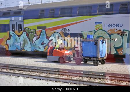 Trenord, Regionalbahnen der Lombardei (Italien), Depot und Werkstätten der Milano Fiorenza Stockfoto