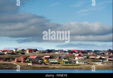Ansicht von Stanley oder Port Stanley, Hauptstadt des Vereinigten Königreichs Falkland-Inseln Stockfoto