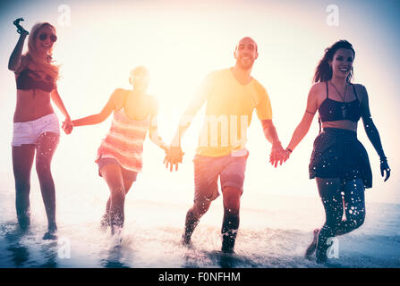 Freundschaft Freedom Beach Sommerurlaub Konzept Stockfoto