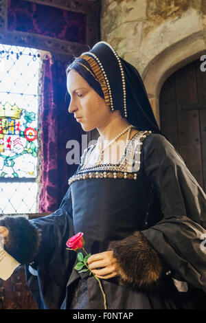 England, Kent, Hever, Hever Castle Waxwork Abbildung von Anne Boleyn Stockfoto