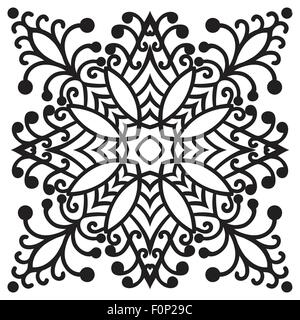 Zentangle Zeichenelement Hand. Italienische Majolika Stil schwarz und weiß. Blume Mandala. Vektor-illustration Stock Vektor