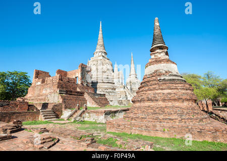 Tempel-Ruinen von Wat Phra Si Sanphet, Ayutthaya, Thailand Stockfoto