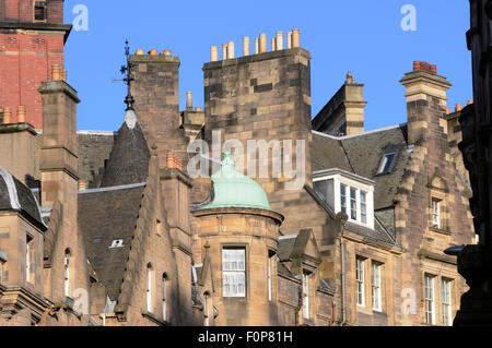 Dächer auf Cockburn Street, Edinburgh, Schottland Stockfoto