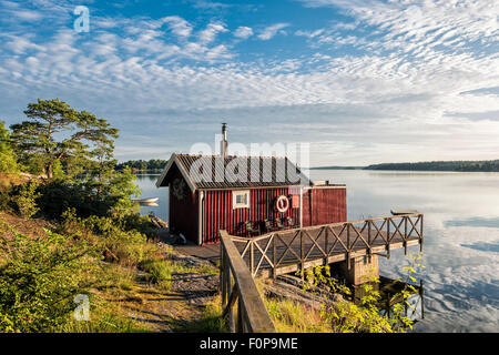 Inselgruppe an der Ostseeküste in Schweden Stockfoto