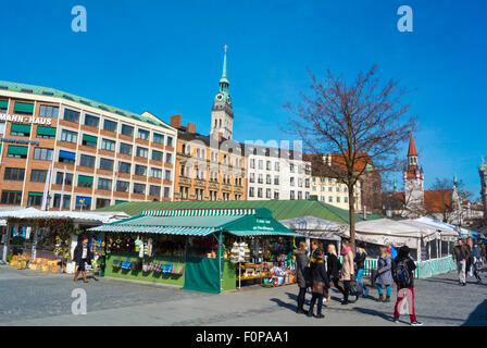 Viktualienmarkt, wichtigsten Marktplatz, Altstadt, Altstadt, München, Bayern, Deutschland Stockfoto