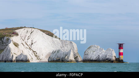 Die Nadeln Felsen und Leuchtturm auf der Isle Of Wight. Bild Datum: Sonntag, 16. August 2015. Foto von Christopher Ison © Stockfoto