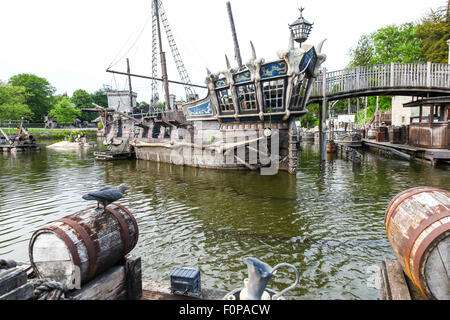Bereich "Piratenschiff" am Alton Towers Estate Theme Park Gardens Staffordshire England UK Stockfoto