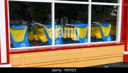 Trolleys bei Alton Towers Estate Theme Park Gardens Staffordshire England UK Stockfoto