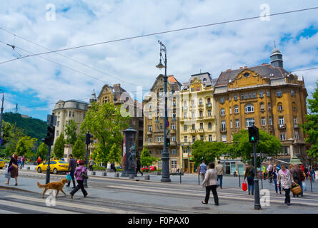 Fövam Ter, vor großen Markt Hall, Pest, Budapest, Ungarn, Mitteleuropa Stockfoto