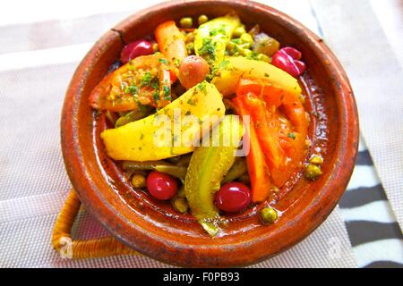 Gemüse-Tajine, Casablanca, Marokko, Nordafrika Stockfoto