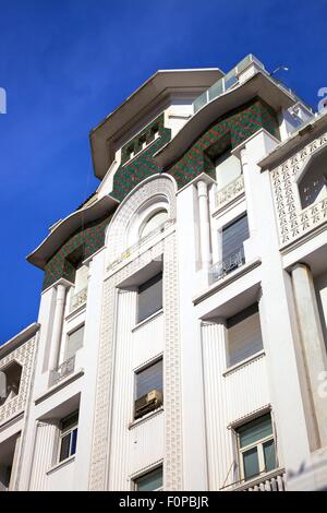 Art-Deco-Glaoui Wohnblocks, Casablanca, Marokko, Nordafrika Stockfoto