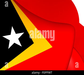 Flagge von Ost-Timor. Hautnah. Stockfoto