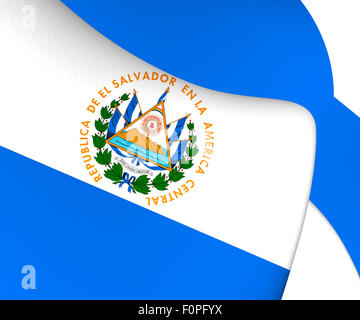 Flagge von El Salvador. Hautnah. Stockfoto