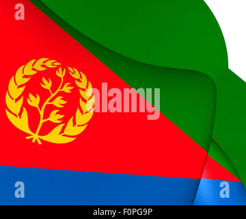 Flagge von Eritrea. Hautnah. Stockfoto