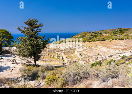 Die Überreste der antiken Kamiros auf der ägäischen Küste von Rhodos, Dodekanes Griechenland Europa Stockfoto