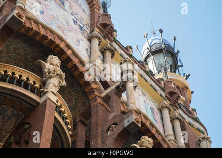 Außenseite des Palau De La Musica Catalana, Palast der katalanischen Musik, Barcelona, Spanien Stockfoto