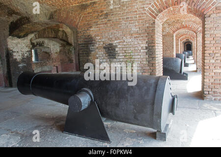Ein 19. Jahrhundert daumendicke Bomford Kanone in Fort Zachary Taylor, ein Mauerwerk Fort in Key West, Florida Stockfoto