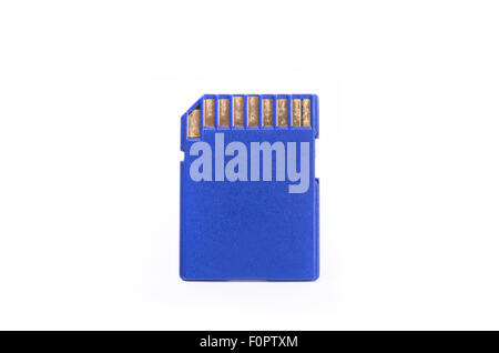 Medien-SD-Karte Nahaufnahme isoliert auf weiss Stockfoto