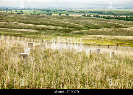Friedhof und am Little Bighorn Battlefield Stockfoto