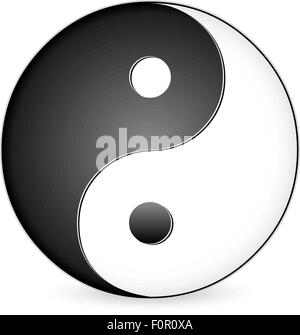 Yin-Yang-Tao-Symbol auf einem weißen Hintergrund. Vektor-Illustration. Stock Vektor