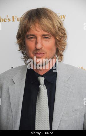 Los Angeles, CA, USA. 19. August 2015. Owen Wilson bei der Ankunft für sie lustig, dass WAY Premiere, Harmony Gold Theater, Los Angeles, CA 19. August 2015 ist. Bildnachweis: Elizabeth Goodenough/Everett Collection/Alamy Live-Nachrichten Stockfoto