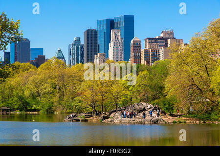 New York City Skyline vom Central Park entfernt Stockfoto