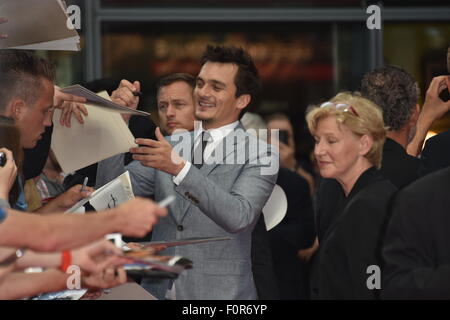 Berlin, Deutschland. 19. August 2015. Rupert Freind bei der Premiere HITMAN – AGENT 47 in Berlin /19.08.2015/picture Allianz Credit: Dpa picture-Alliance/Alamy Live News Stockfoto