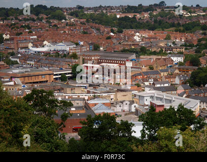 Blick über Yeovil vom Sommer Haus Hügel, Somerset, Großbritannien Stockfoto