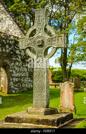 Kildalton Cross Kreuz aus dem 8. Jahrhundert auf der Insel Islay Schottland Stockfoto