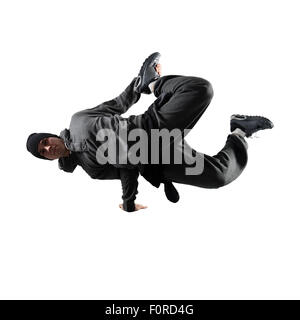 Junger Mann Breakdance auf dem Zimmer Stockfoto