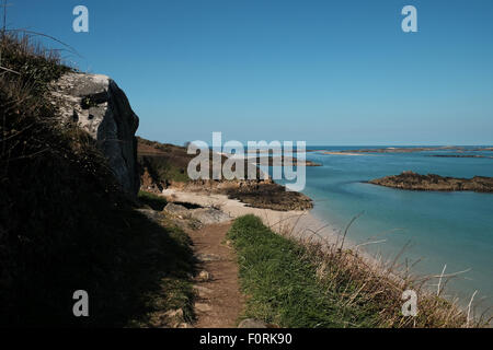 Herm Island liegt vor der Küste von Guernsey Stockfoto