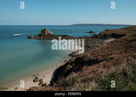 Herm Island liegt vor der Küste von Guernsey Stockfoto