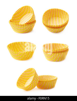 Gestreifte Cupcake Pappbecher Stockfoto