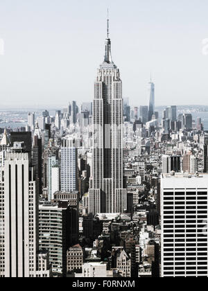 Ansicht von oben Rock Observation Deck, Rockefeller Center, NYC, USA Stockfoto
