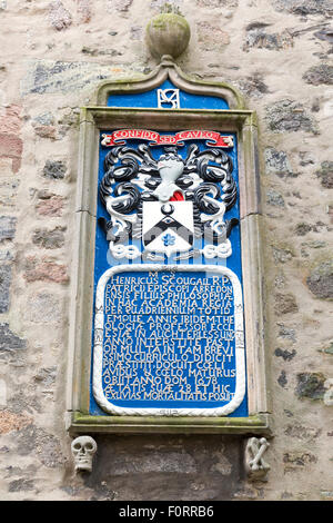 Gedenktafel an Henry Scougal Schottischer Theologe, Minister und Autor am Kings College der Universität Aberdeen, Schottland, Großbritannien Stockfoto