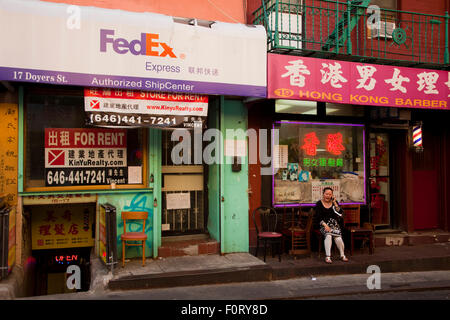 Barber Shop, Chinatown, New York City, New York, USA Stockfoto
