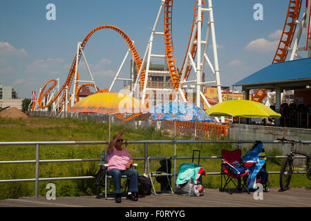 Achterbahn, Coney Island, New York City, New York, USA Stockfoto