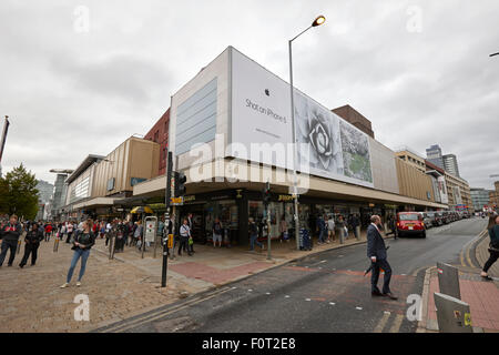 Die Arndale Shopping Centre und Kreuzung der High Street und Market Street Manchester England UK Stockfoto