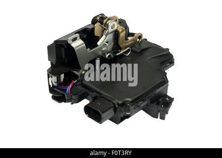 Elektro-Autotür Schließmechanismus auf weißem Hintergrund Stockfoto