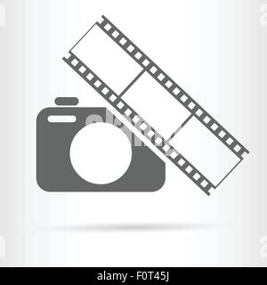 Kamera-Film-Streifen-Symbol-Vektor-illustration Stock Vektor