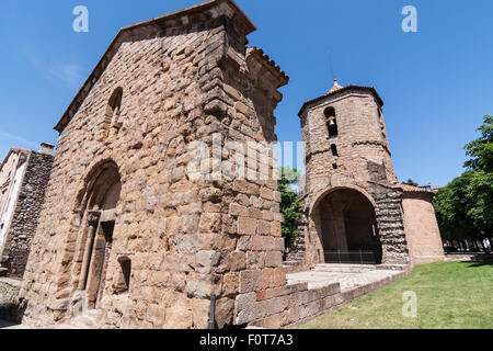 Sant Joan Kirche ich Sant Pau. Sant Joan de Les Abadesses. XII Jahrhundert. Stockfoto