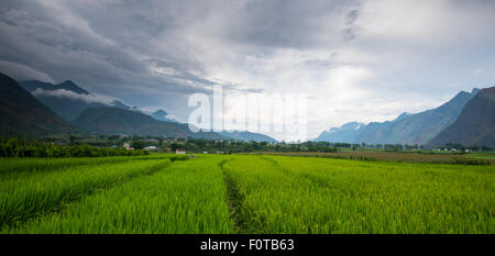 China Yunnan Baoshan Mangkuan Nujiang ländliche Landschaft Stockfoto