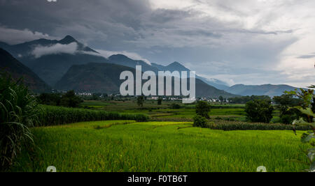 China Yunnan Baoshan Mangkuan Nujiang ländliche Landschaft Stockfoto