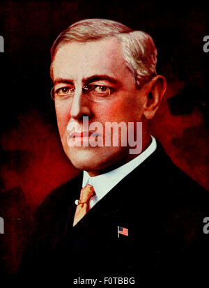 Woodrow Wilson, Präsident der Vereinigten Staaten im ersten Weltkrieg Stockfoto