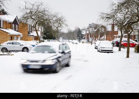 Winter im Schnee im Vereinigten Königreich Stockfoto